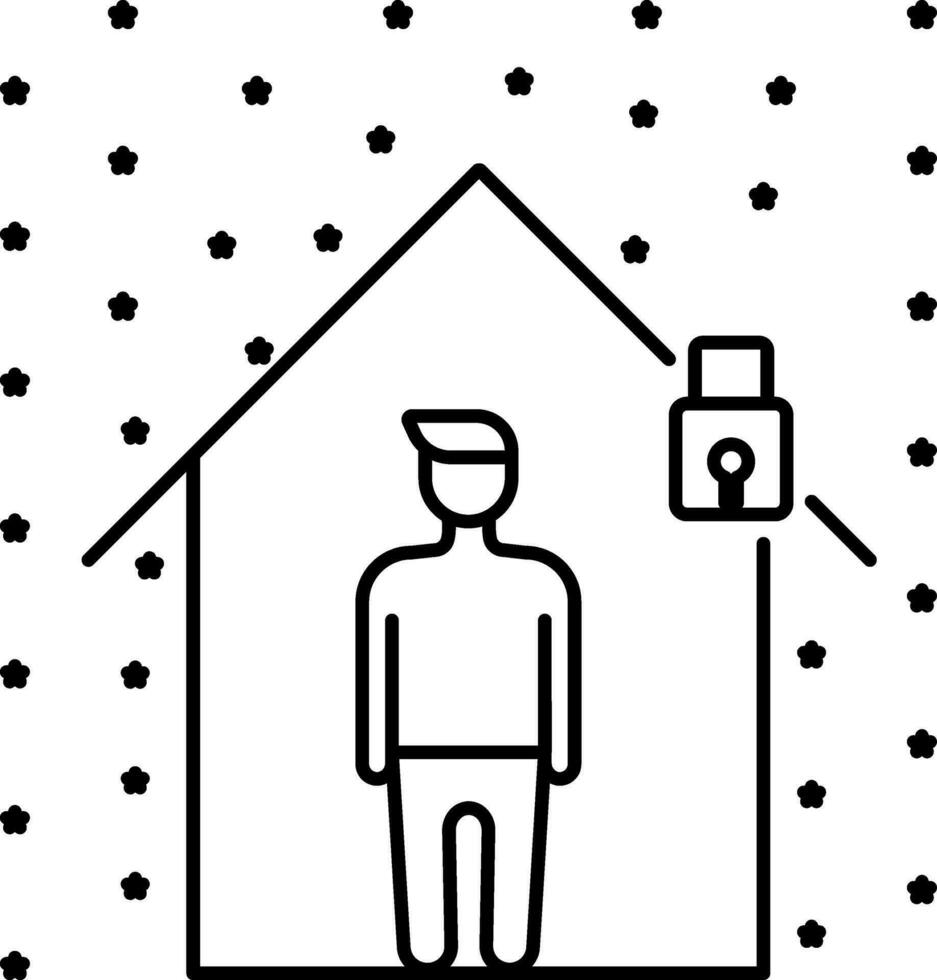 usuario permanecer a hogar durante corona pandemia icono o símbolo. vector