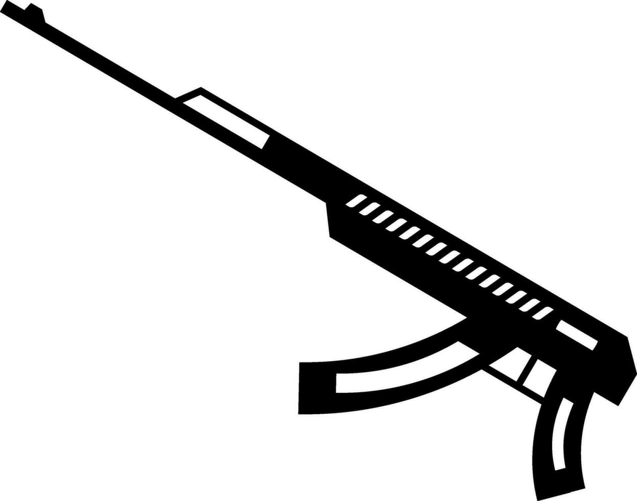 ilustración de un rifle en negro y blanco color. vector