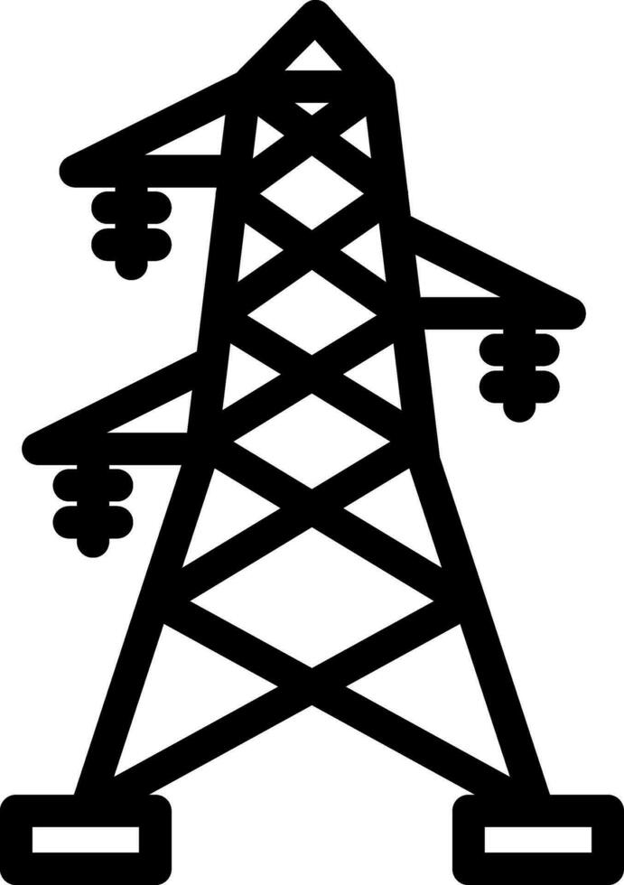 High voltage electric tower icon or symbol. vector