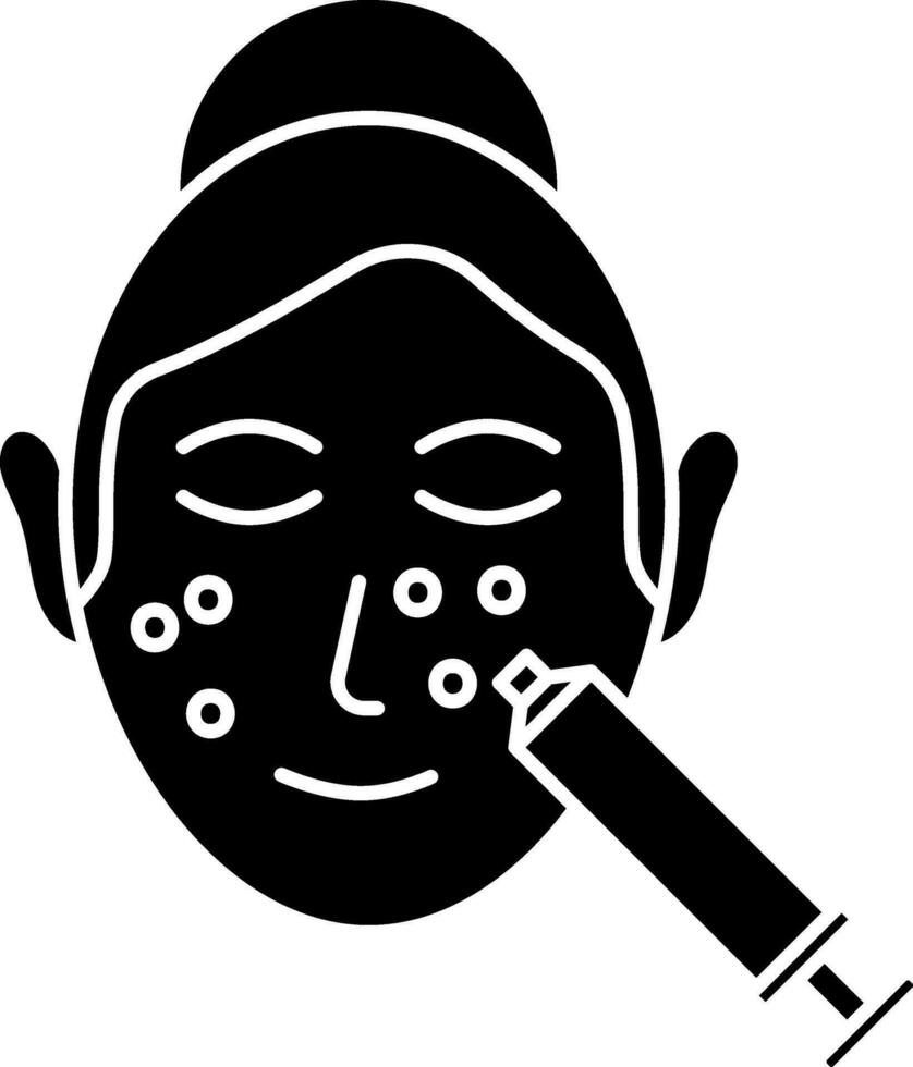 Face Pimple Treatment Icon In Glyph Style. vector