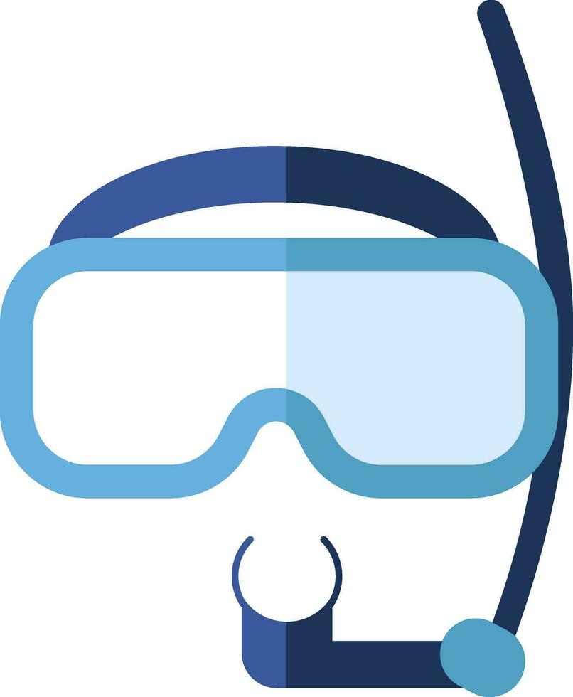 Diving mask icon in blue color. vector