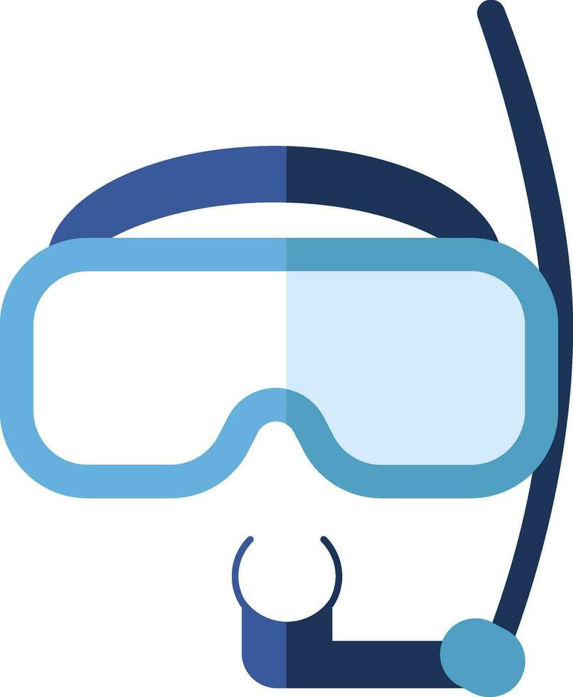 buceo máscara icono en azul color. vector