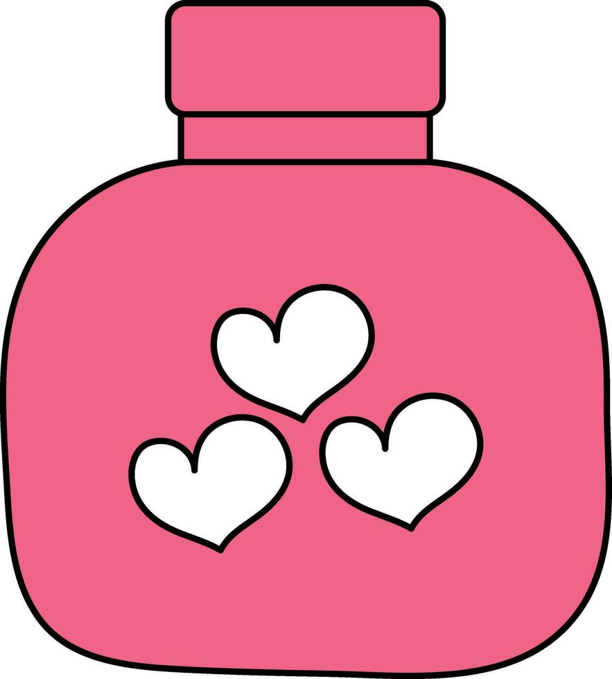 Love Jar Icon In Flat Style. vector