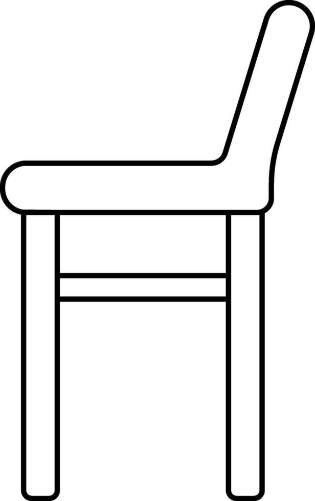 Chair Or Ripley Stool Icon In Black Line Art. vector