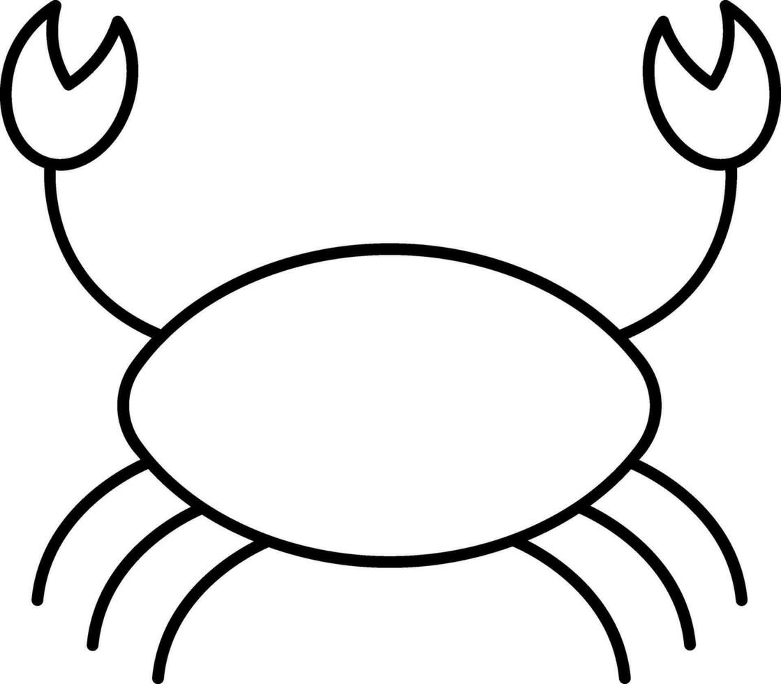 cáncer o cangrejo icono en Delgado línea Arte. vector