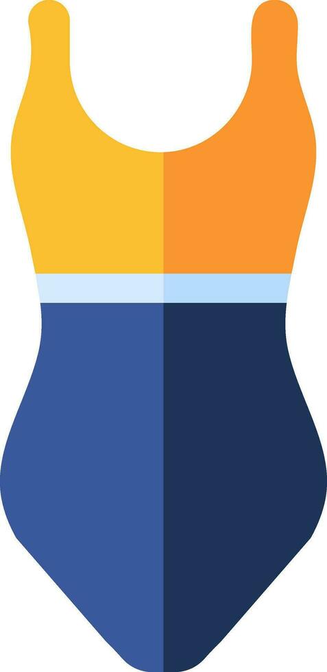 Swimming suit icon in orange and blue color. vector