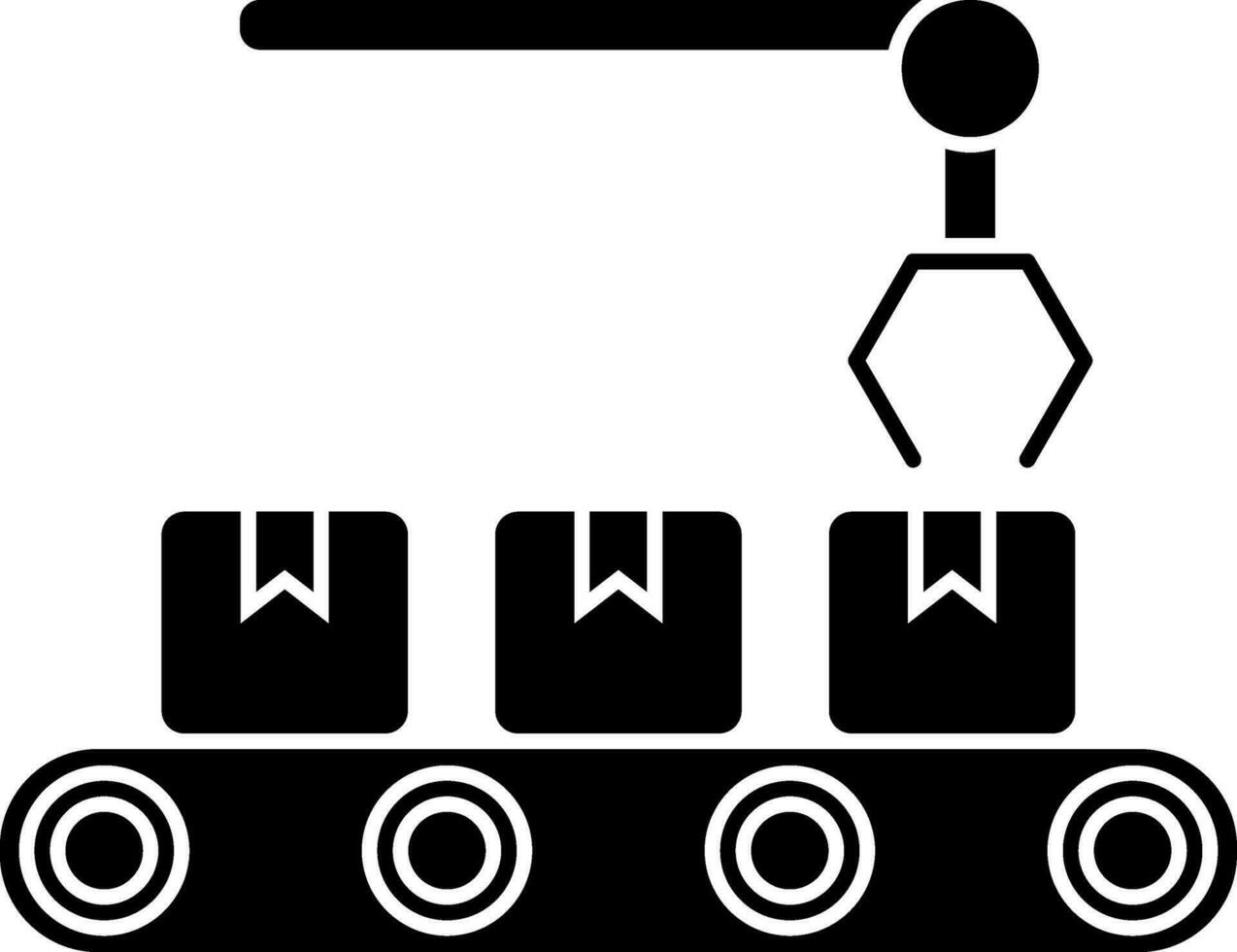 transportador cinturón con entrega cajas icono. vector