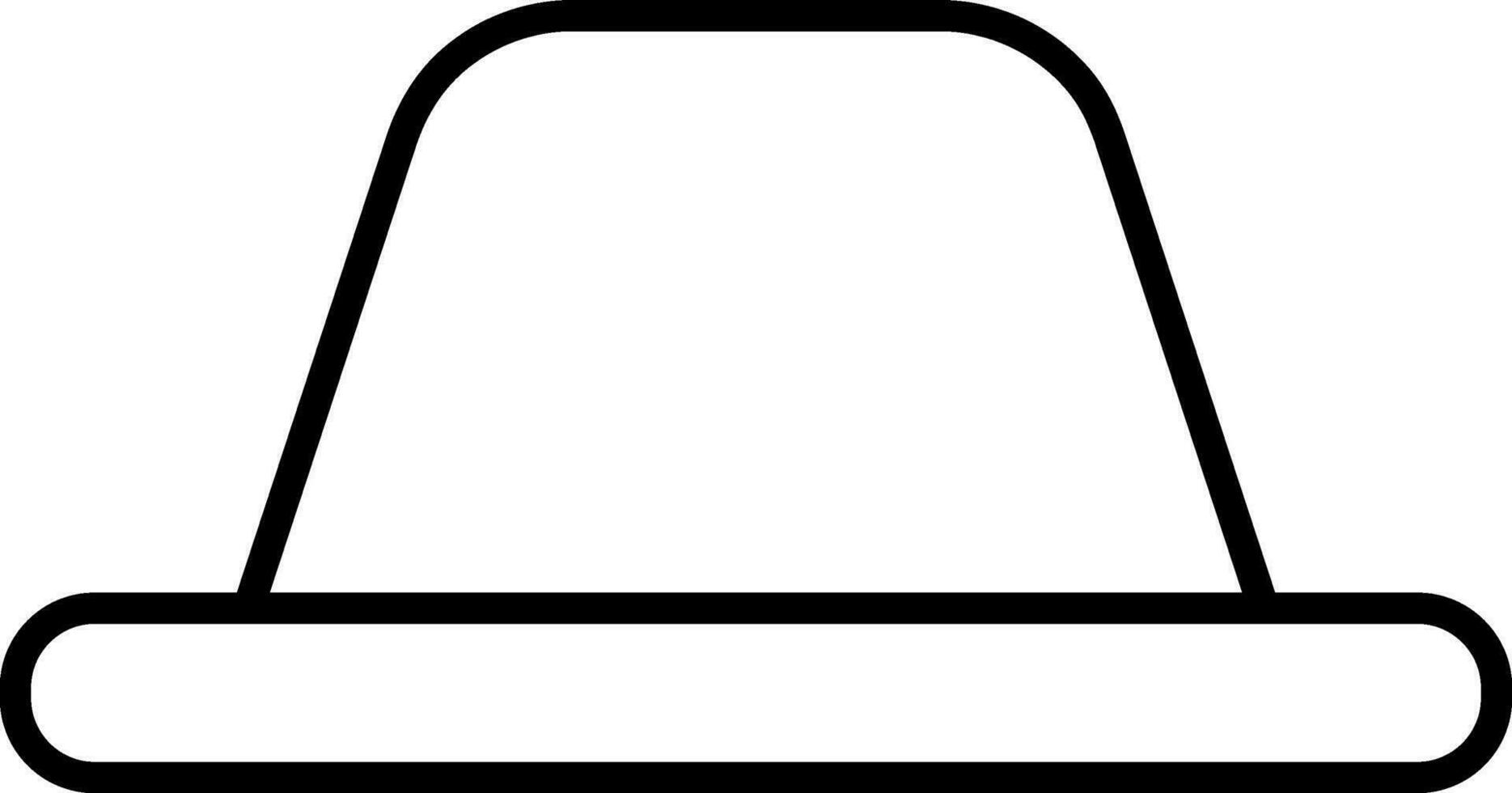 Hat Icon In Black Outline. vector