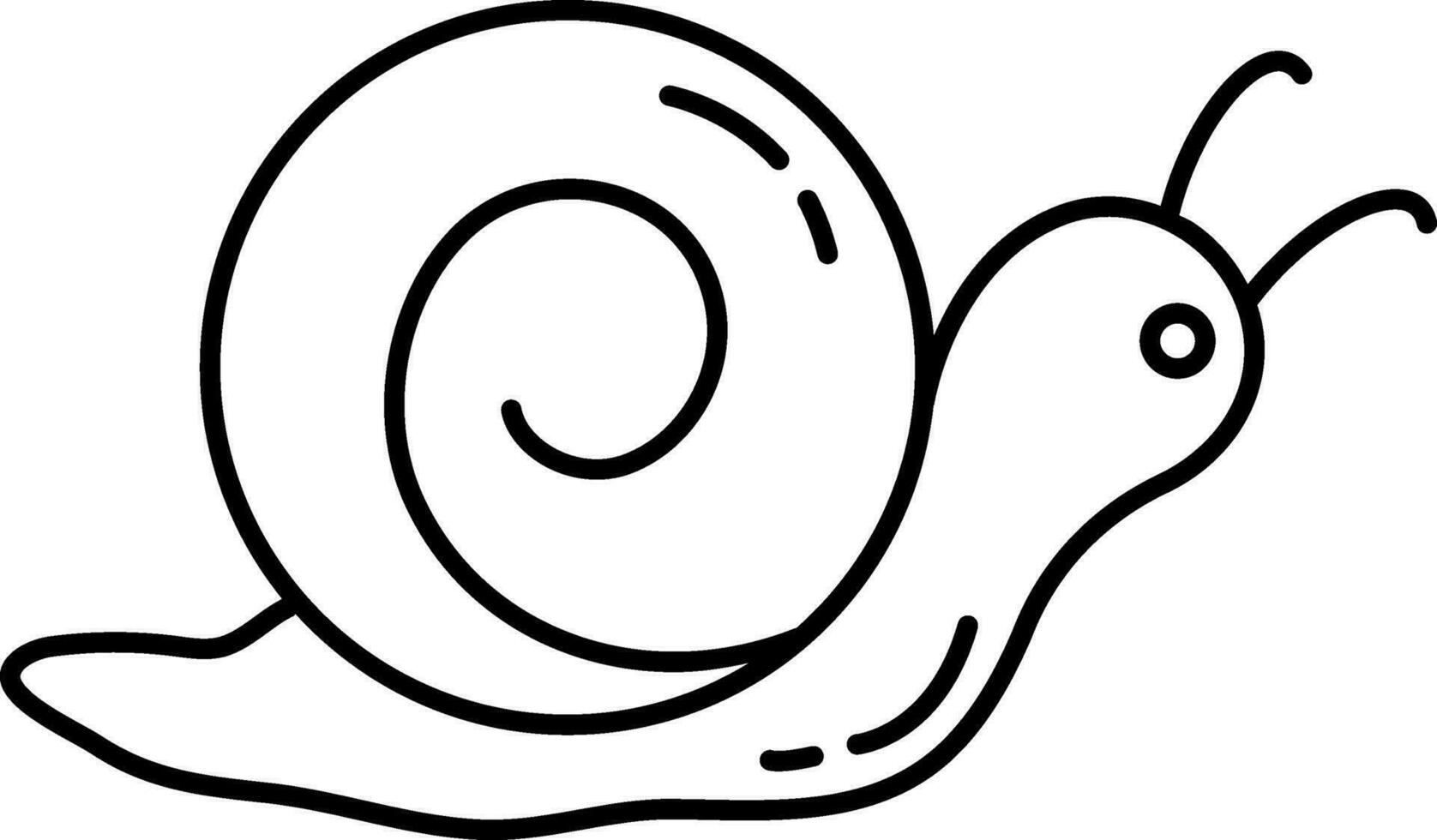Snail Icon In Black Line Art. vector