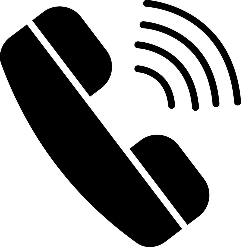 Isolated phone receiver icon in flat style. vector