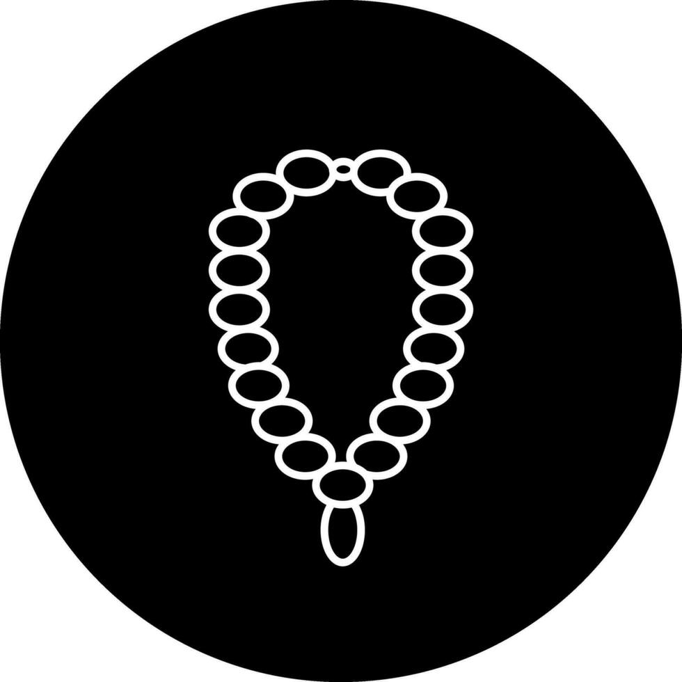 Tasbih Icon In black and white Color. vector