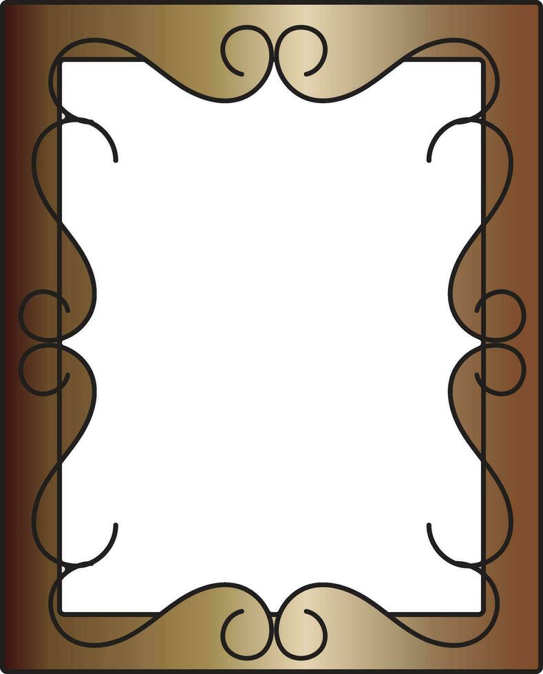 Bronze Floral Rectangular Frame With Space Icon. vector
