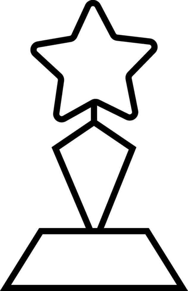 Line art illustration of star trophy cup icon. vector