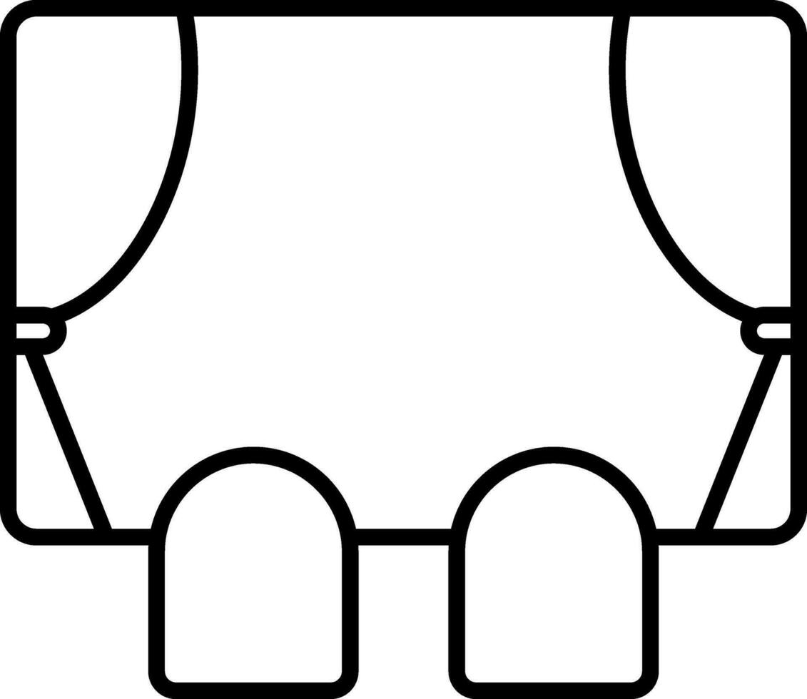 Theater Stage Icon In Black Outline. vector