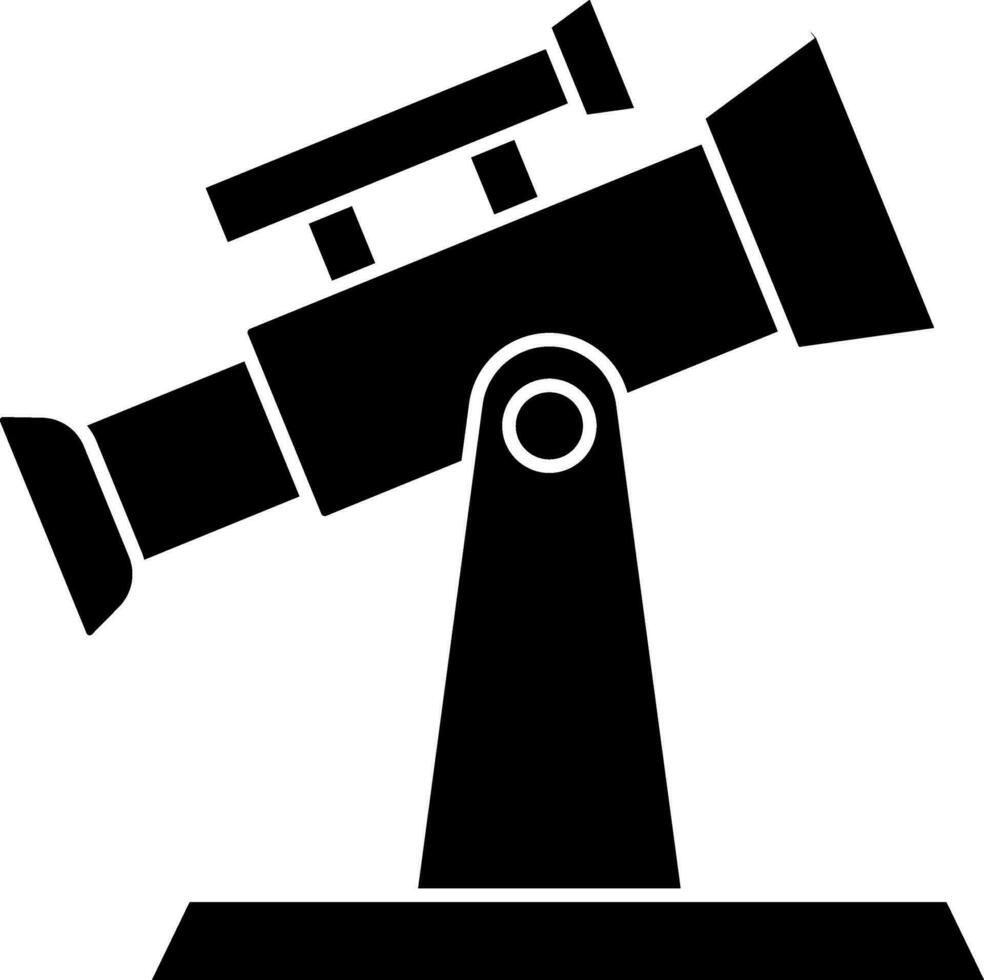 Isolated Telescope Icon in Glyph Style. vector