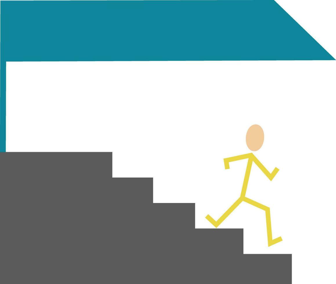Down staircase symbol. Flat style illustration. vector
