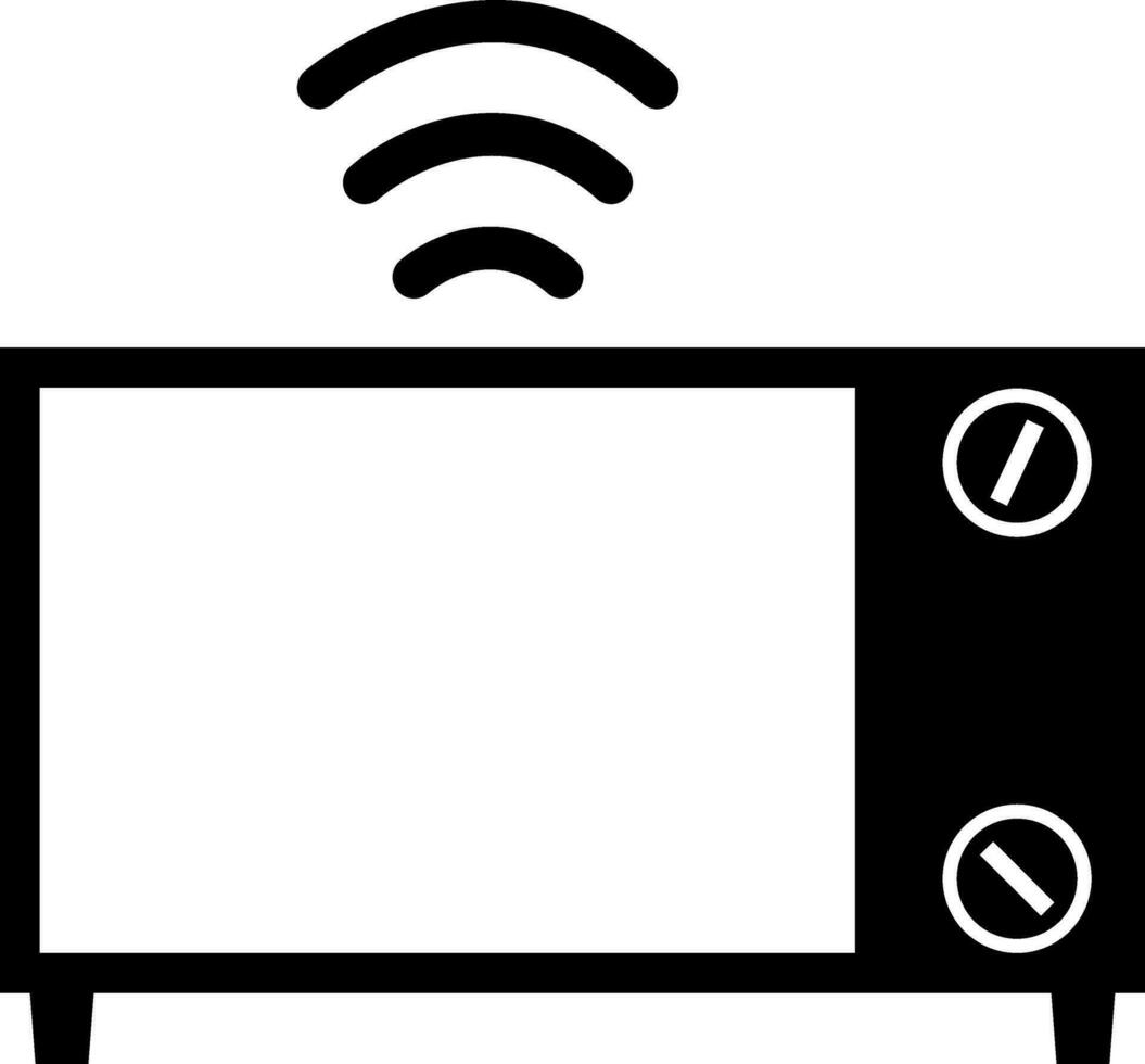 Microwave icon or symbol in black and white color. vector