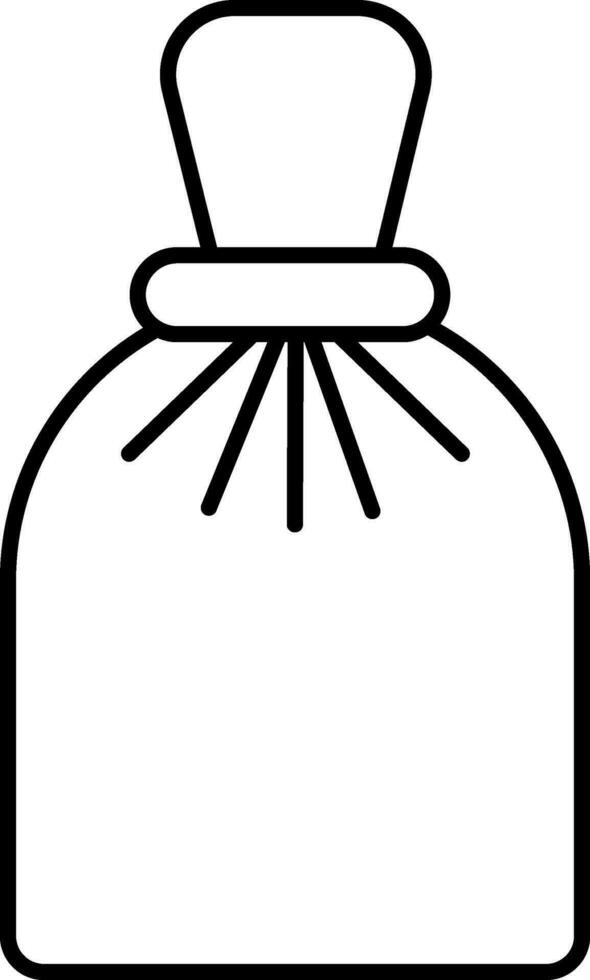 Isolated Sack Icon In Thin Line Art. vector