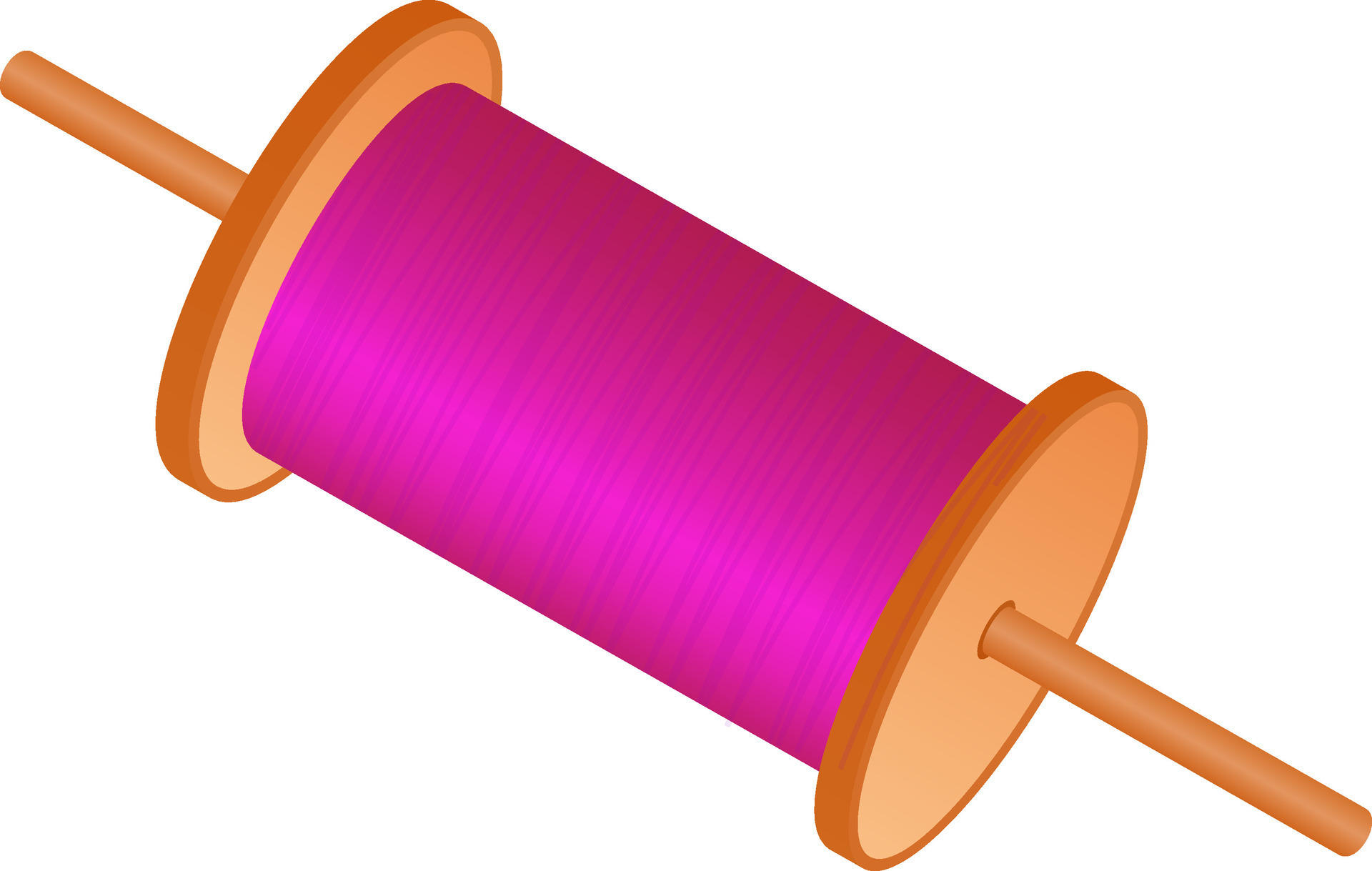 Realistic String Spool Thread Element In Pink And Brown Color