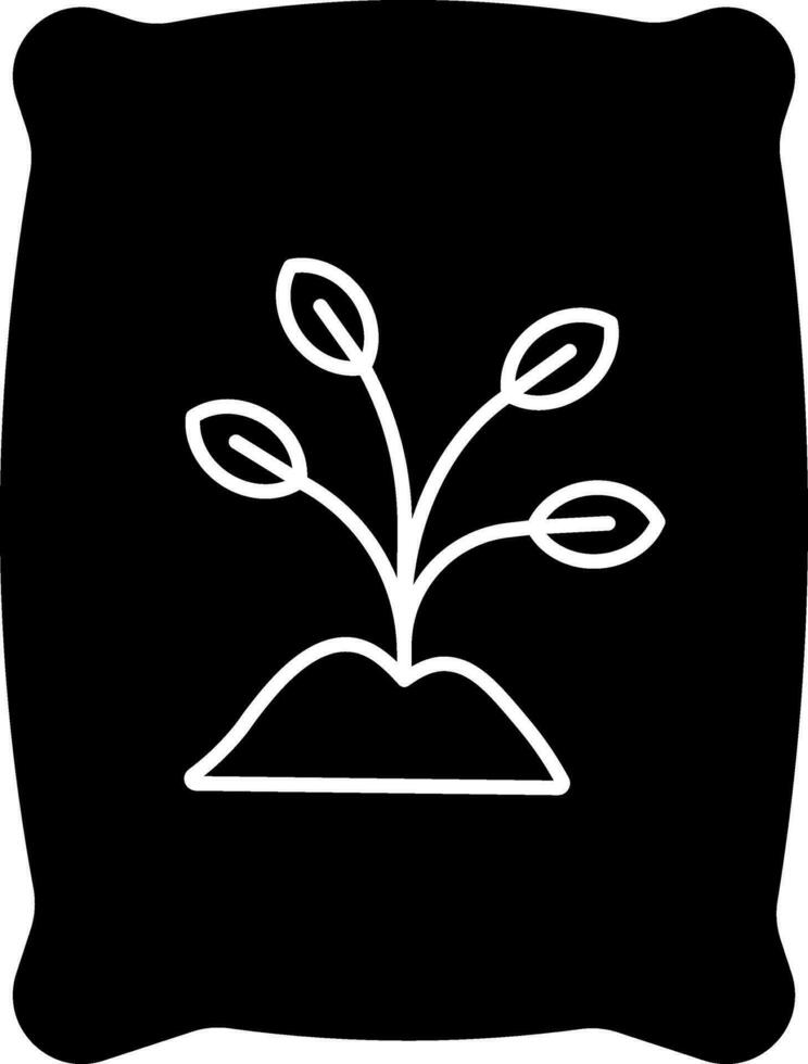 Illustration Of Fertilizer Packet Icon In black and white Color. vector
