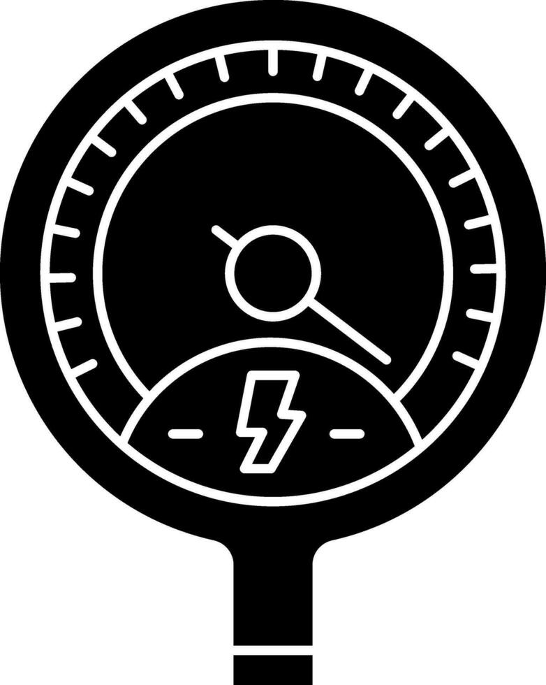 black and white Illustration of Gauge Meter Icon. vector