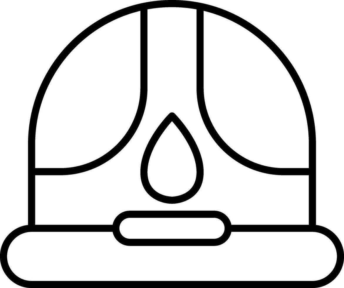 Construction Helmet Icon In Line Art. vector