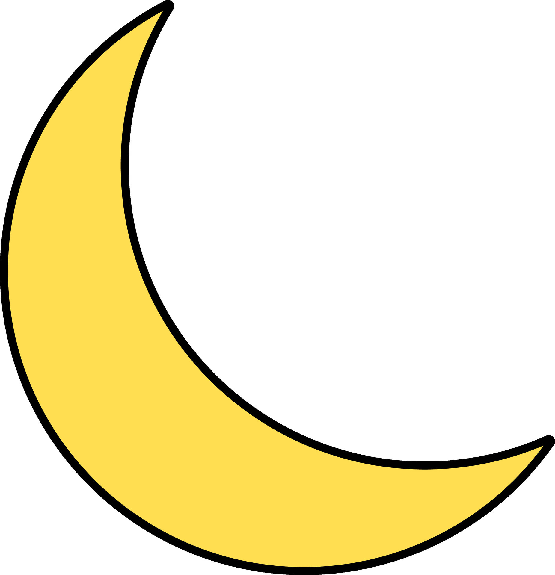Crescent Moon Icon Or Symbol In Yellow Color. 25075761 Vector Art at
