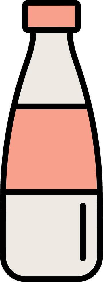 Isolated Bottle Icon In White And Peach Color. vector