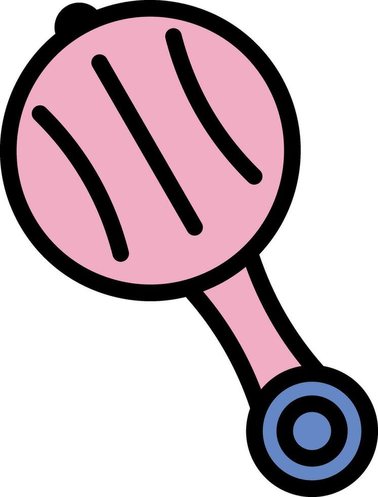 Rattle Icon In Pink And Blue Color. vector