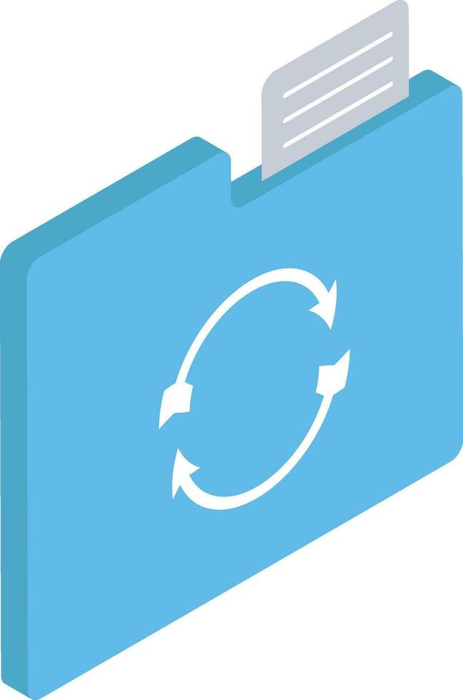 Document folder element in isometric style. vector