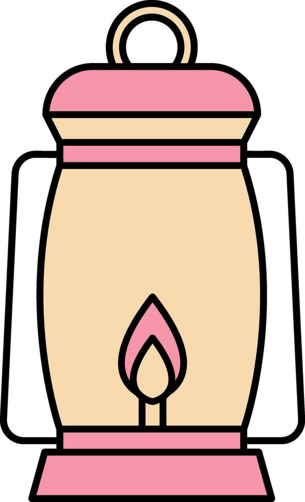 petróleo linterna icono en rosado y melocotón amarillo color. vector