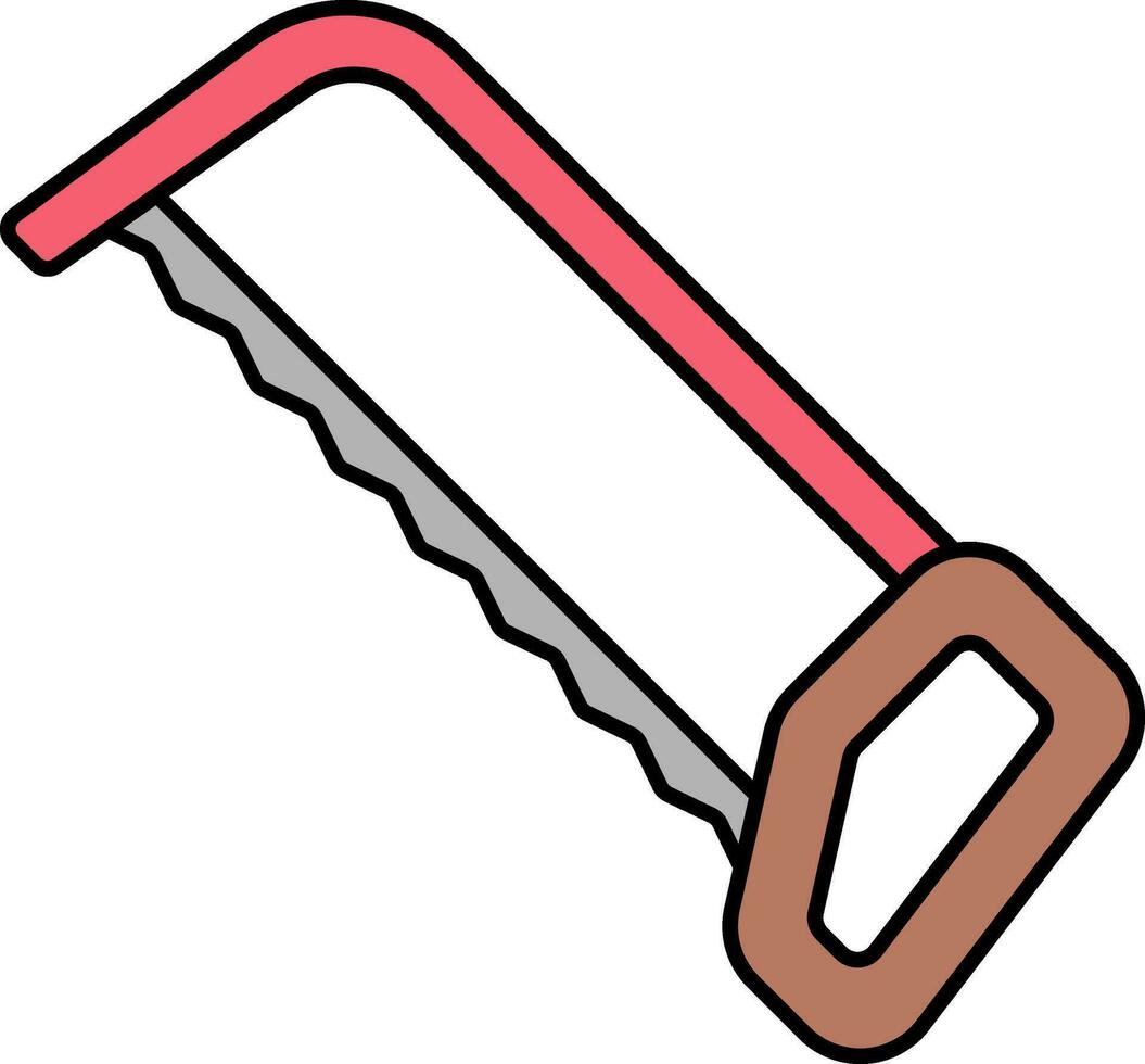 Flat Style Hacksaw Colorful Icon Or Symbol. vector