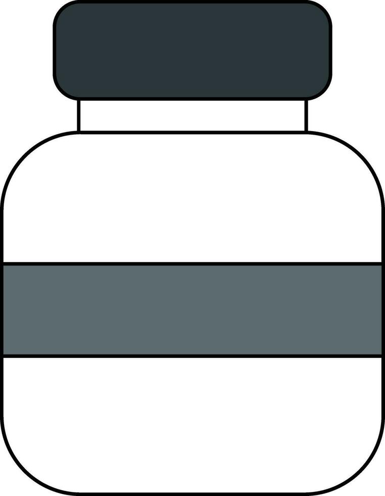medicina o líquido botella icono en blanco y gris color. vector