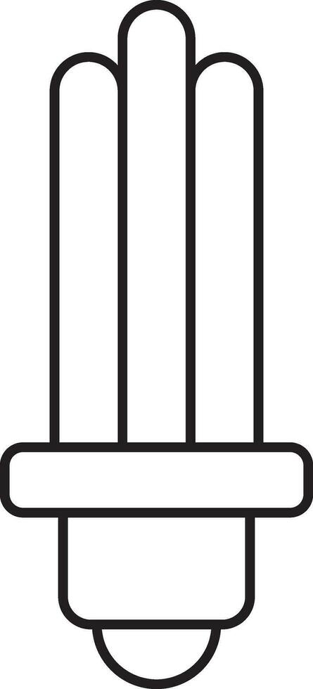 Black Outline CFL Compact Fluorescent Light Bulb Icon. vector