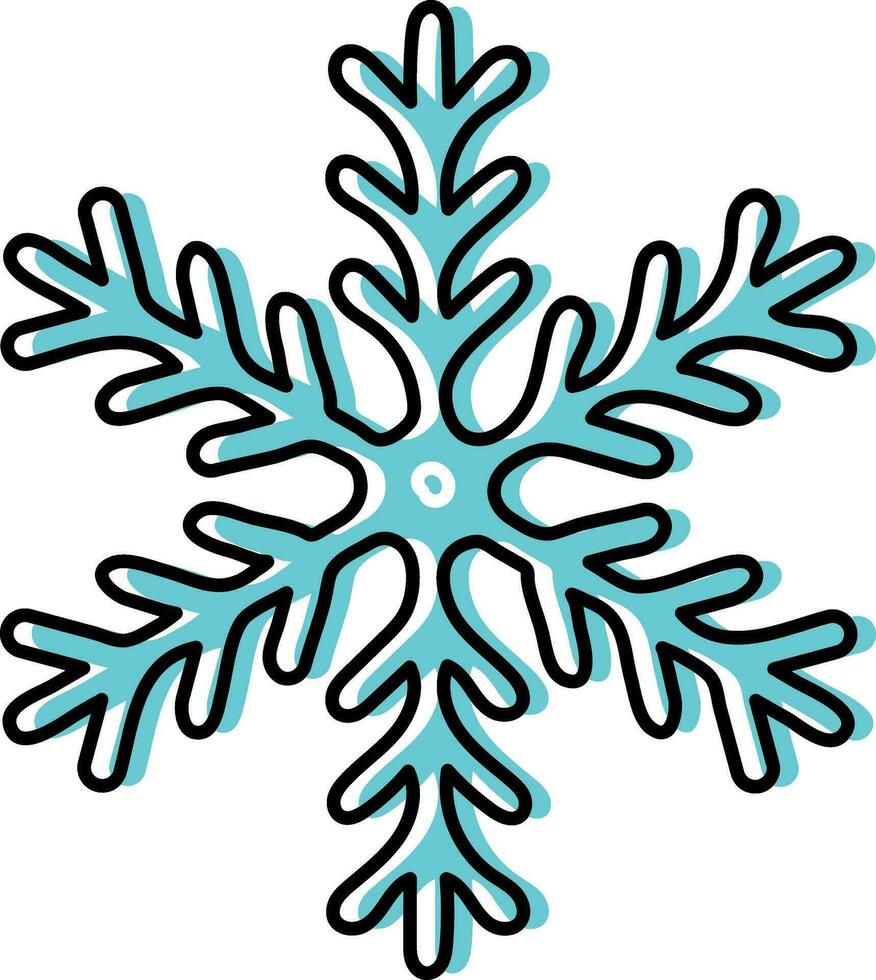 Flat Style Snowflake Icon In Blue Color. vector