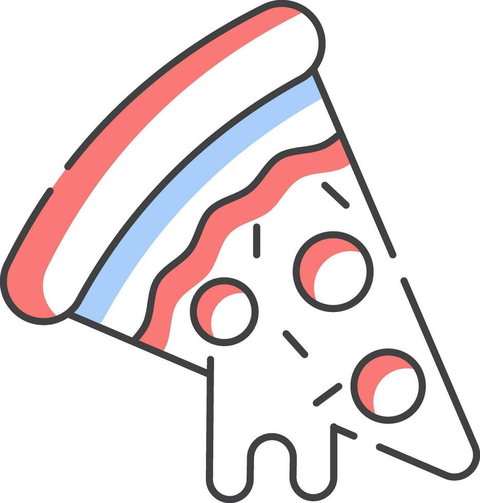 Colorful Pizza Slice Icon. vector