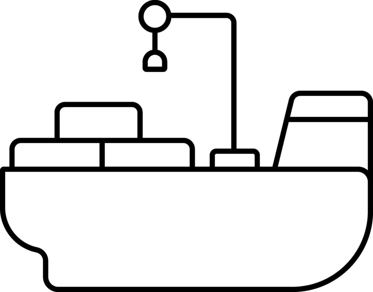 Cargo Ship Icon In Flat Style. vector
