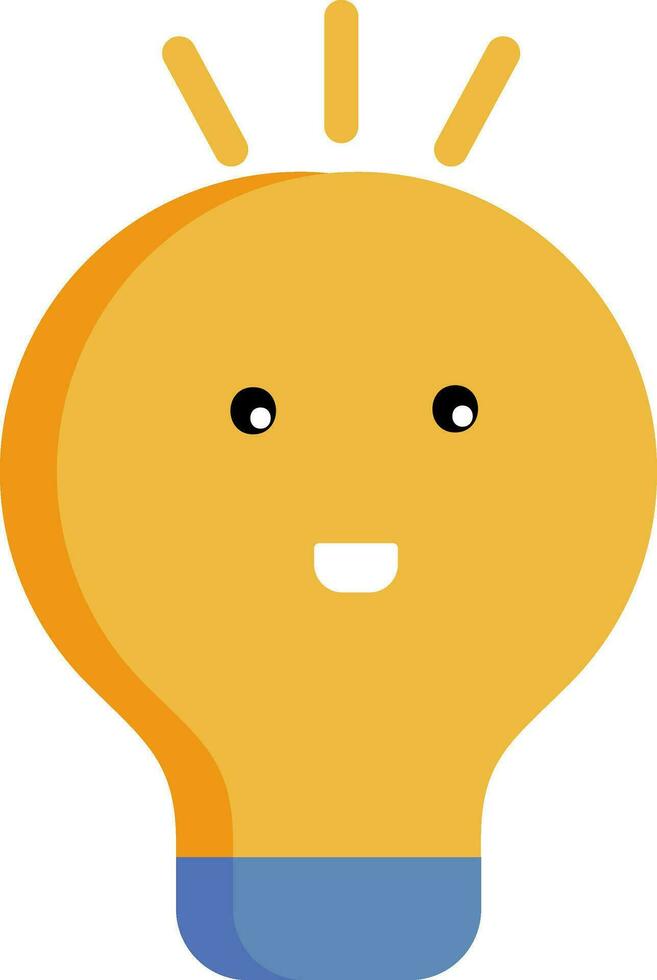 Happy Light Bulb Or Idea Icon In Yellow And Blue Color. 25075923 Vector