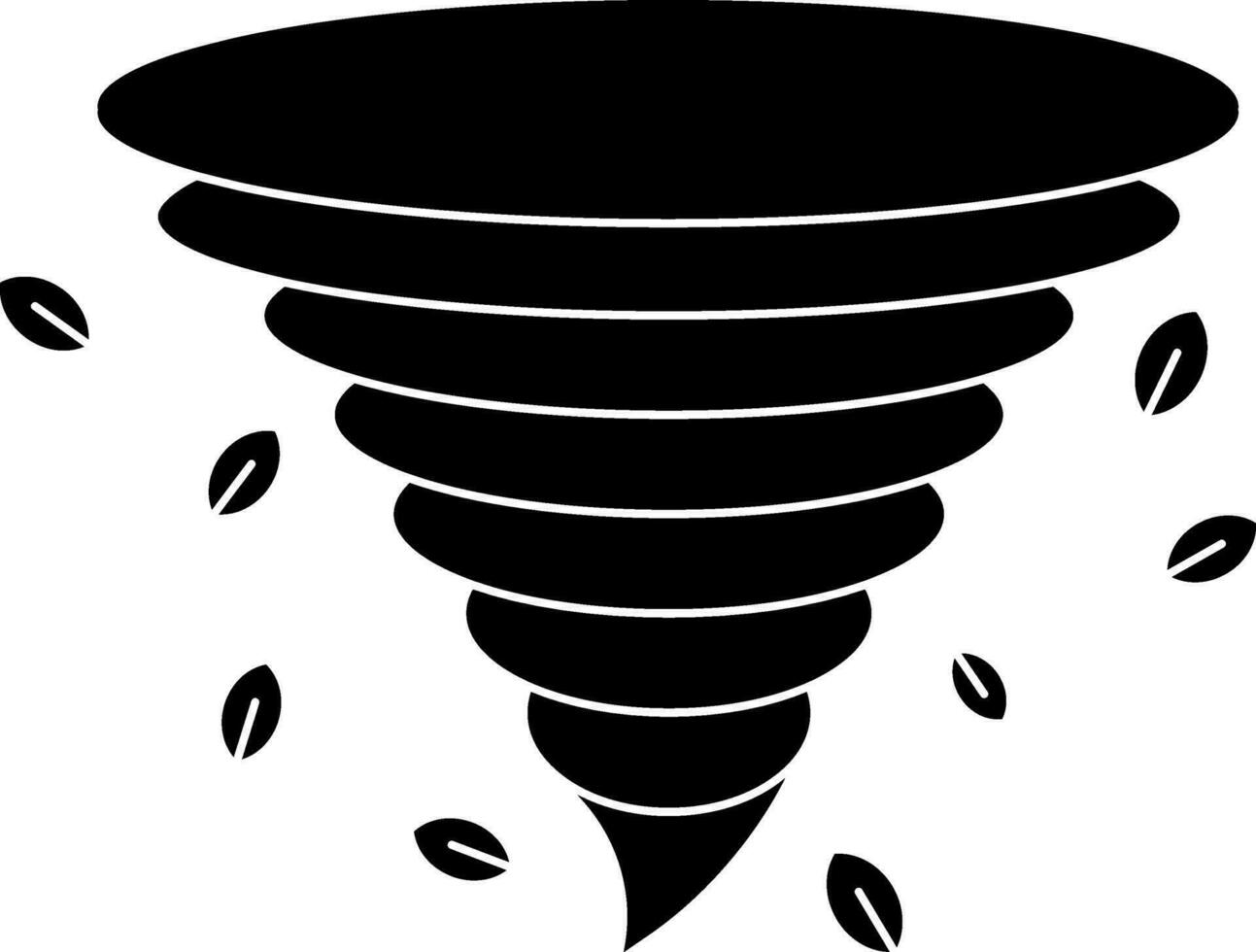 glifo tornado huracán icono. vector