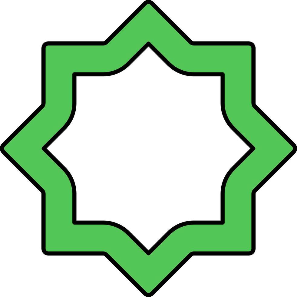 Rub El Hizb Icon In Green And White Color. vector