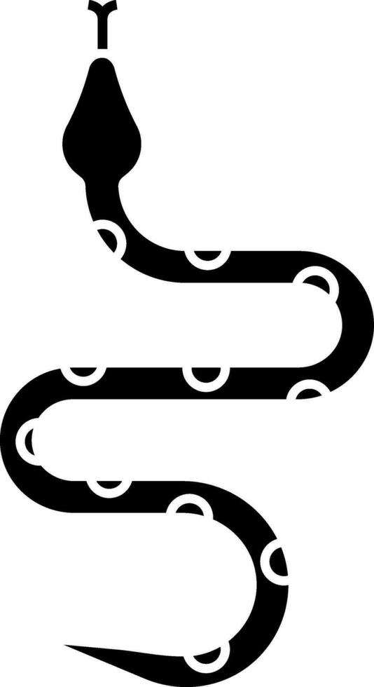 black and white Mexican Snake Icon In Flat Style. vector