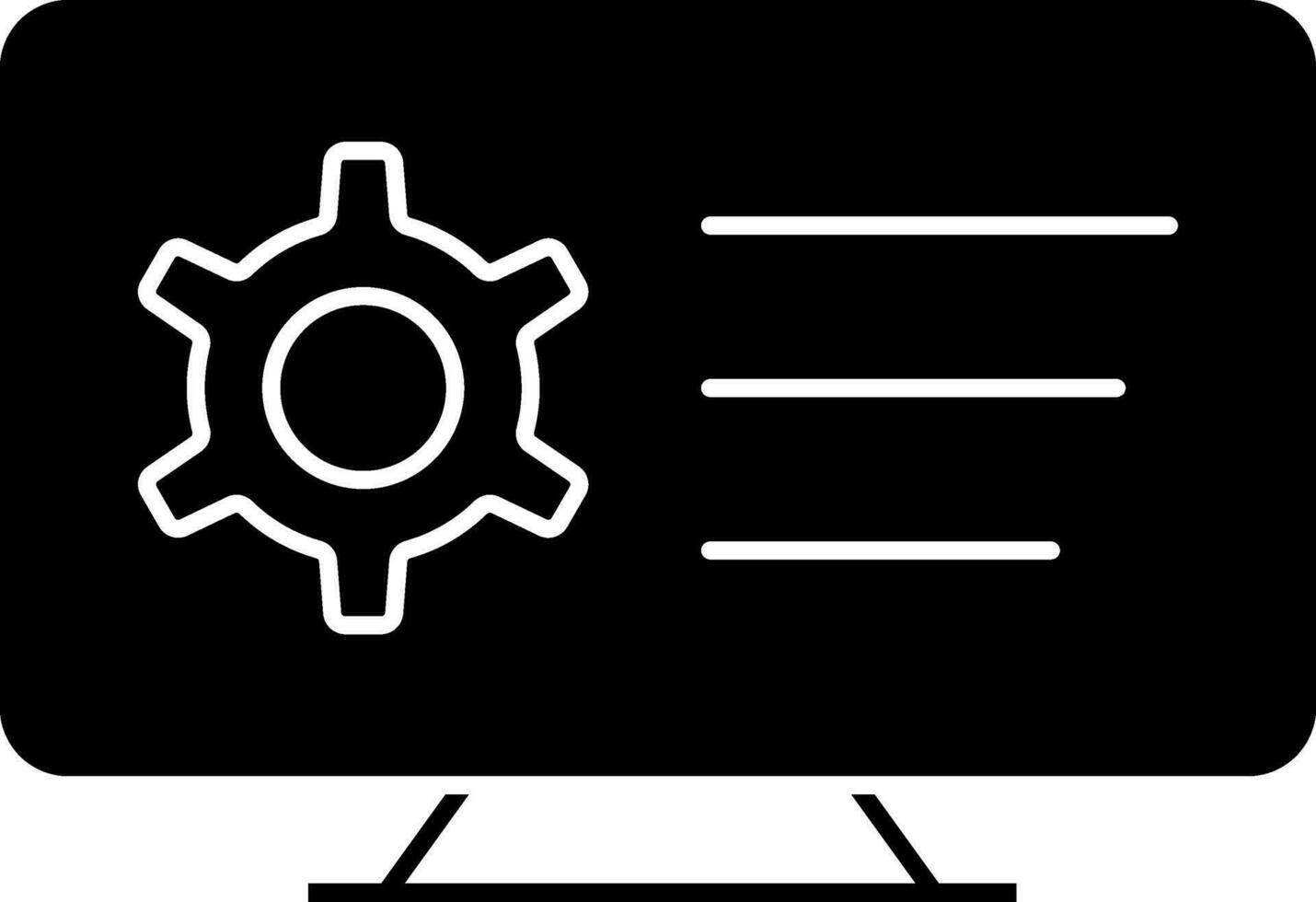 Computer Setup Or Management Icon In black and white Color. vector