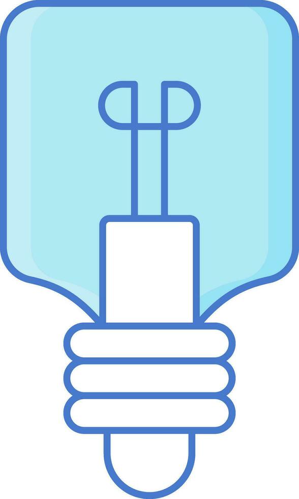 Illustration Of Light Bulb Icon In Blue And White Color. vector