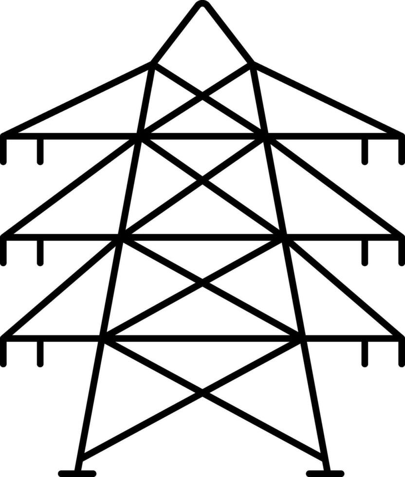 Power Line Icon in Thin Line Art. vector