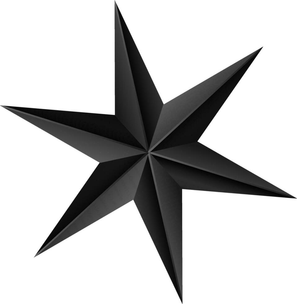 Isolated illustration of 3d black star. vector