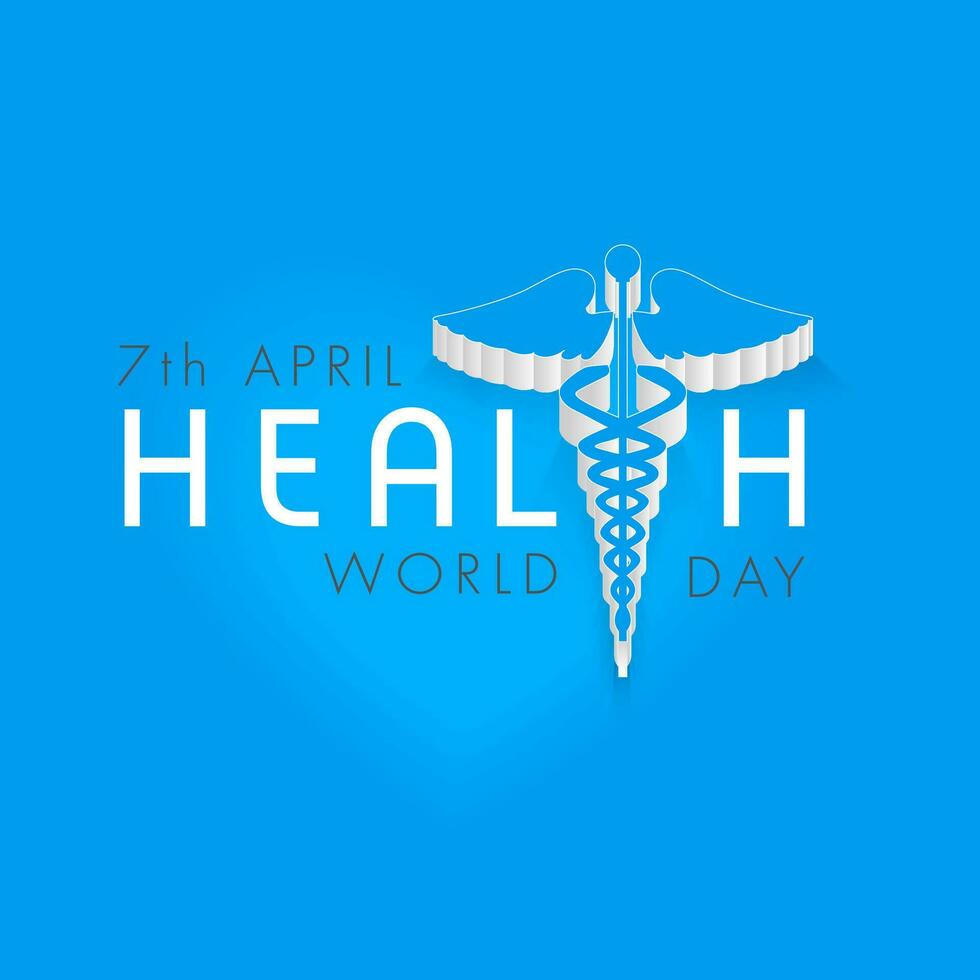 Abstract world heath day concept with medical symbol and stylish text on background. vector