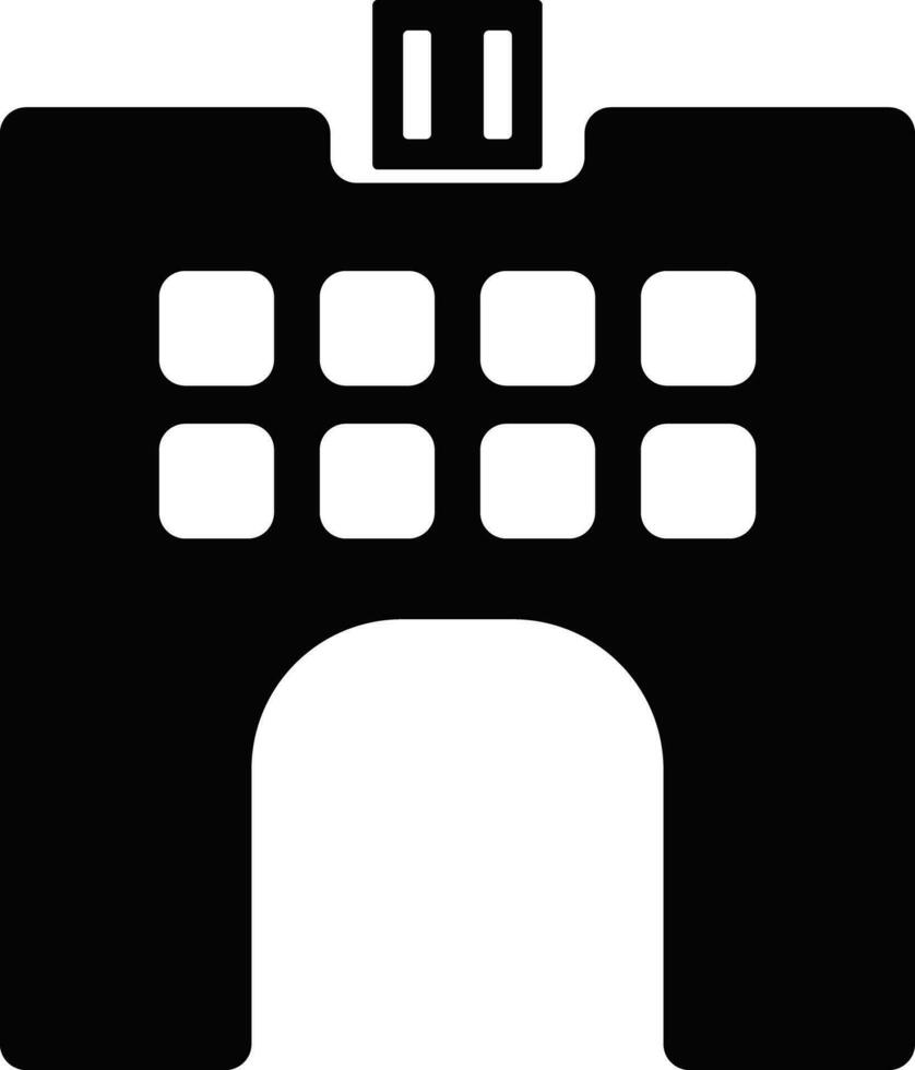 Building in black and white color. vector