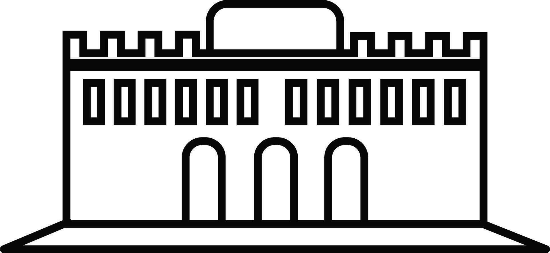 Flat style illustration of fort. vector