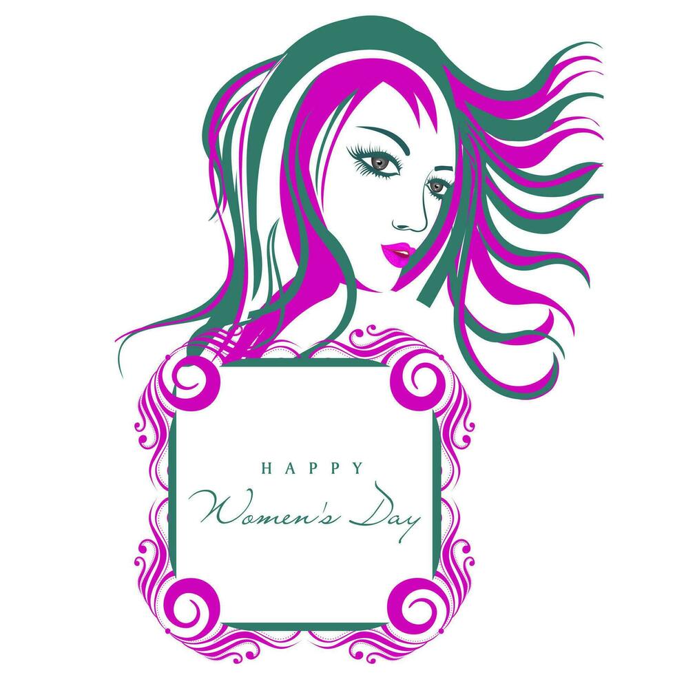 contento De las mujeres día celebracion diseño. vector