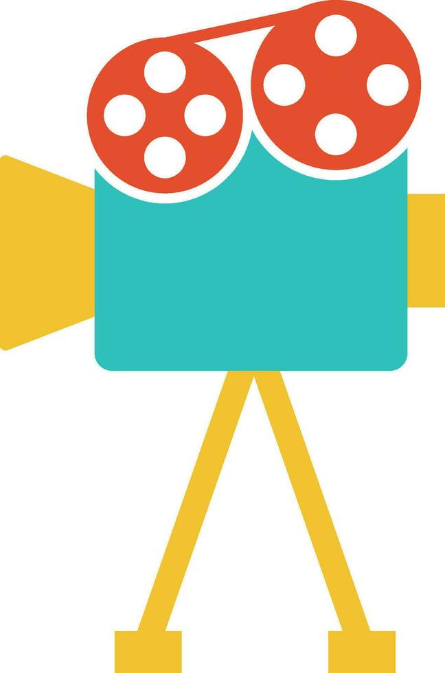 Flat style Movie camera icon. vector